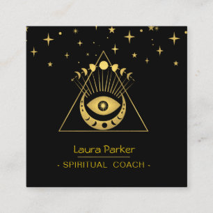 Mystic Eye Boho Celestial Moon Energy Healer Quadratische Visitenkarte