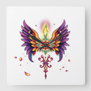 Mystic Fantasy Digital Art Quadratische Wanduhr