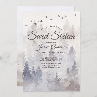 Mystic Forest 16 . Geburtstag Einladung