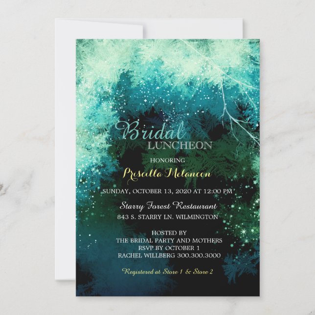 Mystic Forest Brautparty Luncheon Einladung (Vorderseite)