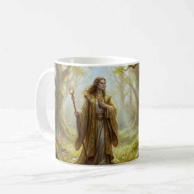 Mystic Forest Mage Fantasy Kaffeetasse (Vorderseite Links)