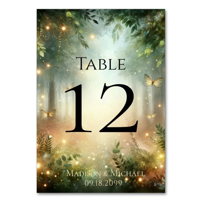 Mystic Forest Meadow Magic Tischnummer (Vorderseite)