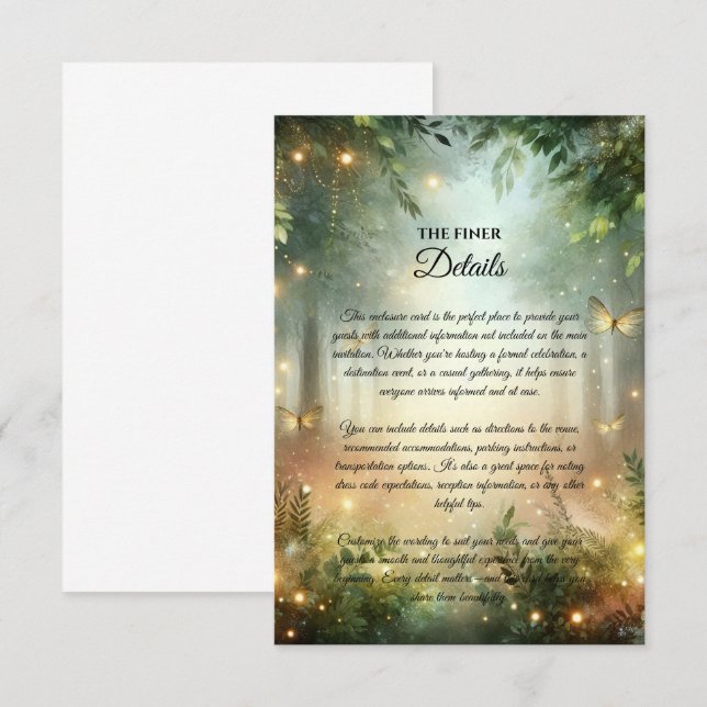 Mystic Forrest Meadow Magic Einladung (Vorne/Hinten)