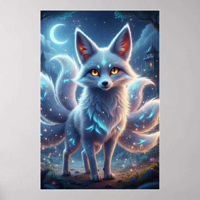 Mystic Fox Spirit – Fantasy Night Poster Art (Vorne)