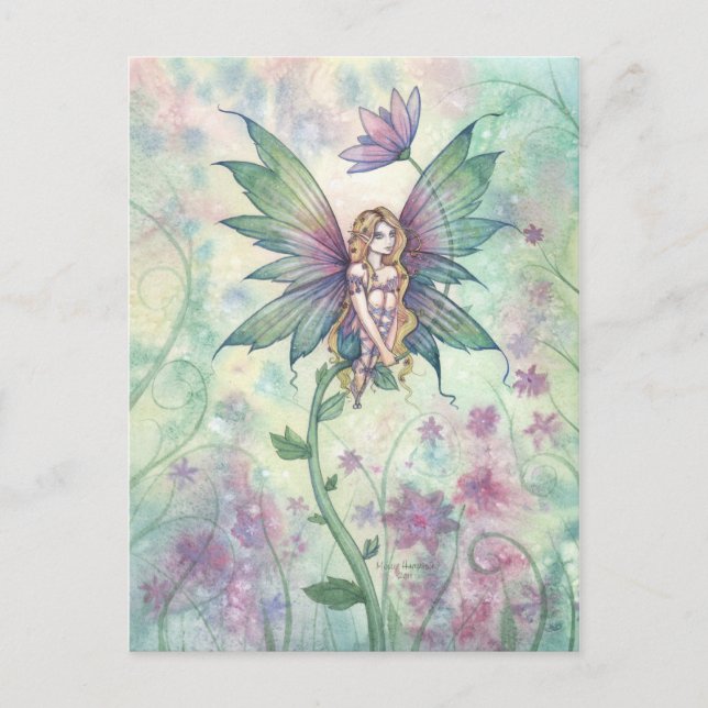 Mystic Garden Blume Faia im Wasserfarben Postkarte (Vorderseite)