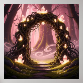 Mystic Gate of Enchanted Forest Light Poster