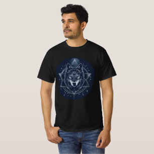 Mystic Geometric Wolf Mandala T-Shirt