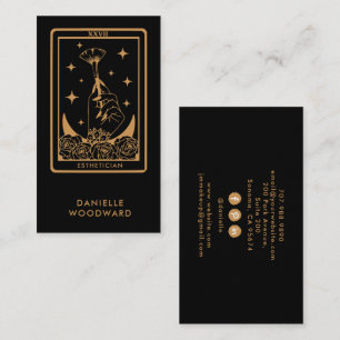 Mystic Gold Tarot Esthetikerin Gold-Schwarz Brandi Visitenkarte