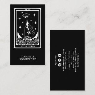 Mystic Gold Tarot Esthetikerin Schwarz-Weiß-Brandi Visitenkarte