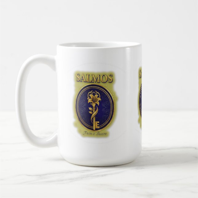 Mystic Golden Key & Bloom: Elegant Logo Design Kaffeetasse (Links)