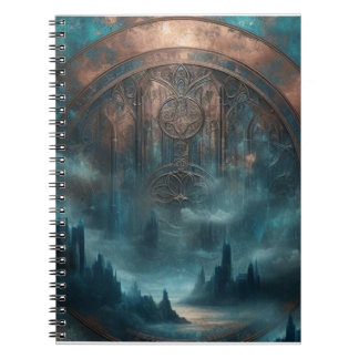Mystic Gothic Steampunk Art - Blue Copper Patina  Notizblock