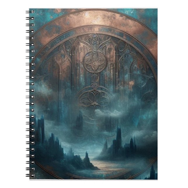 Mystic Gothic Steampunk Art - Blue Copper Patina  Notizblock (Vorderseite)
