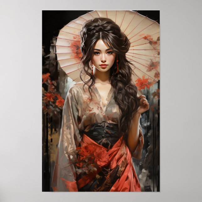 Mystic Grace: Bezaubernde japanische Frau Poster (Vorne)