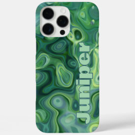 Mystic Green Abstrakt Wirbel iPhone 16 Pro Max Hülle