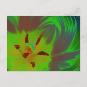 Mystic Green Tulip Postcard Postkarte