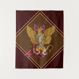Mystic Griffin mit Schwertern Wandteppich