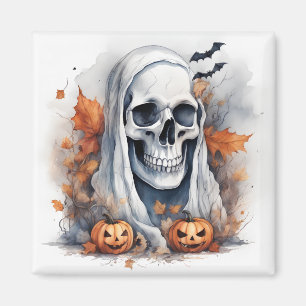 Mystic Halloween Ghost Art Skull-Geschenk Magnet