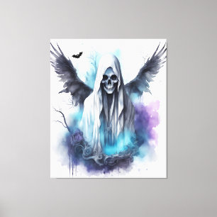 Mystic Halloween Ghost Gothic Wasserfarben Kunst Leinwanddruck
