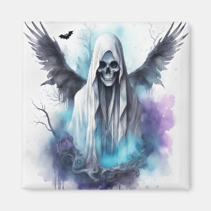 Mystic Halloween Ghost Gothic Wasserfarben Kunst Magnet