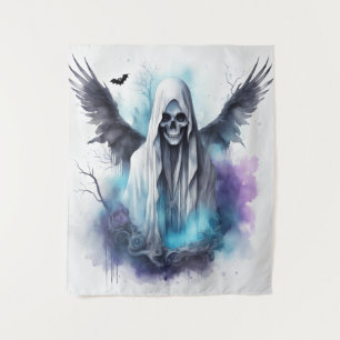 Mystic Halloween Ghost Gothic Wasserfarben Kunst Wandteppich
