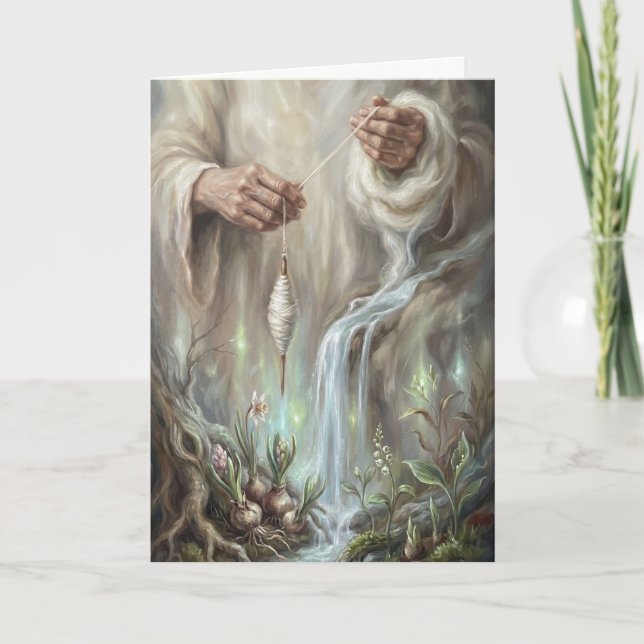 Mystic Hands Spinning Spring Water Roots Fantasy A Karte (Vorderseite)