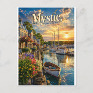 Mystic Harbor Reflexionen Postkarte