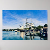 Mystic Harbour Clipper Ship Poster