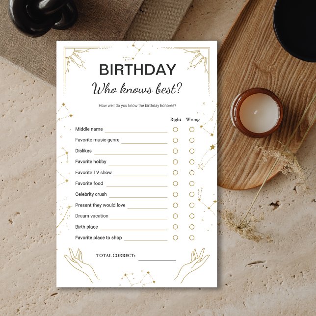 Mystic Horoskop Moon Birthday Party Game (Mystic Horoscope Moon Birthday Party Game)