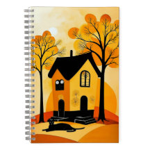 Mystic House mit Black Cat Notebook