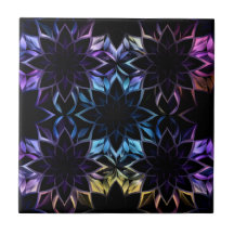 Mystic Iridescent Geometric Tile Art