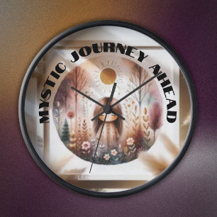 Mystic Journey Ahead, Boho in braun und schwarz Uhr