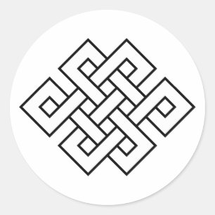 Mystic Knot - B&W 1 Runder Aufkleber