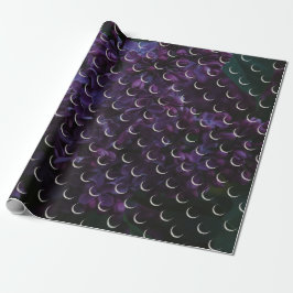 Mystic Lilac Crescent Moon Wrapping Paper Geschenkpapier