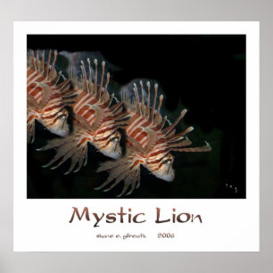 MYSTIC LION Art Print Poster