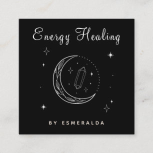 Mystic Magical Moon Energy Worker Healing Psychisc Quadratische Visitenkarte