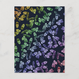 Mystic Magick Rainbow Crystals Hexchy Wiccan Art Postkarte