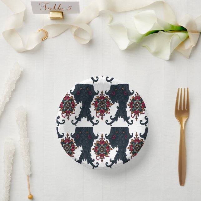 Mystic Mandala Elephant Art Pappteller (Hochzeit)