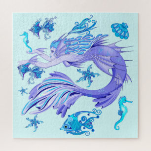 Mystic Mermaid Fairy Lila Creature Keramik Tile