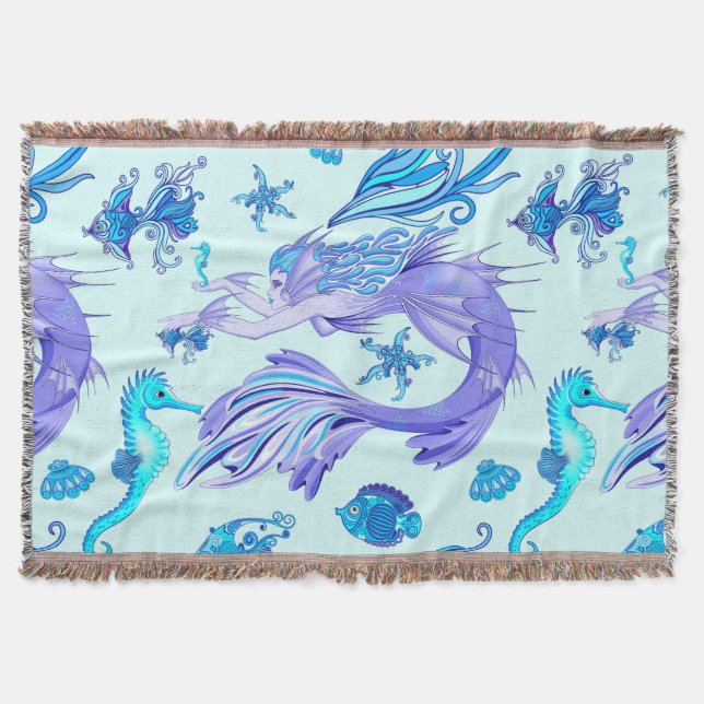 Mystic Mermaid Fairy Lila Creature Keramik Tile Decke (Vorderseite)