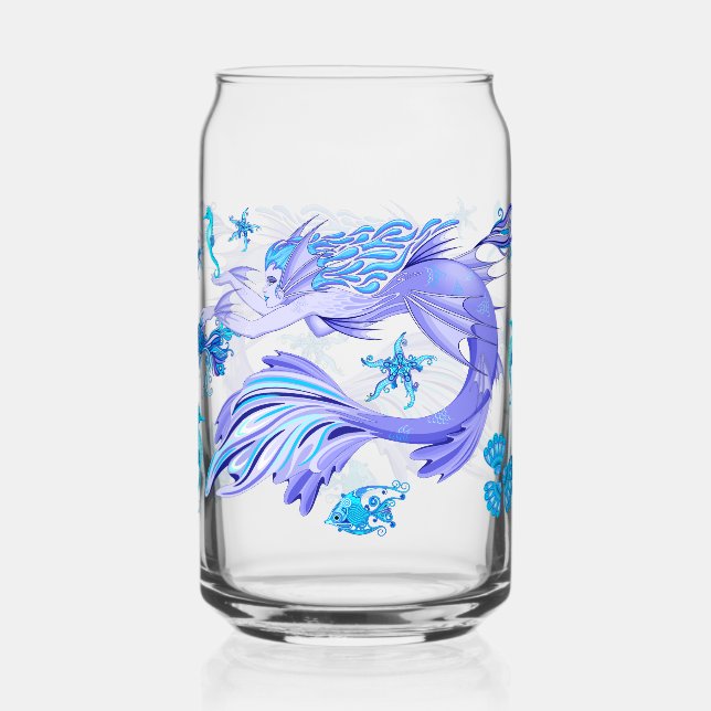 Mystic Mermaid Fairy Lila Creature Keramik Tile Dosenglas (Vorderseite)