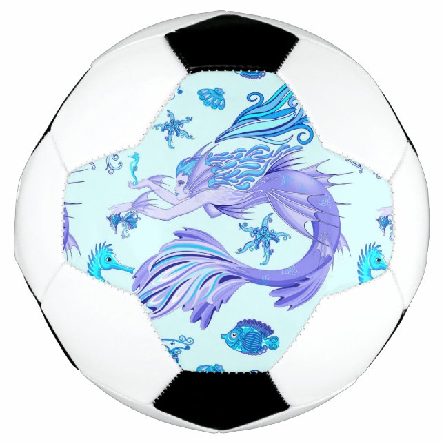 Mystic Mermaid Fairy Lila Creature Keramik Tile Fußball (Vorderseite)