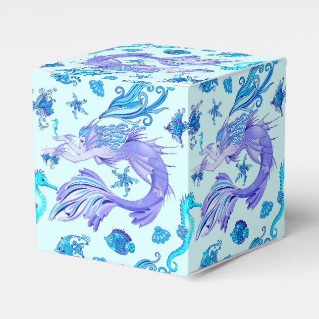 Mystic Mermaid Fairy Lila Creature Keramik Tile Geschenkschachtel (Vorderseite)