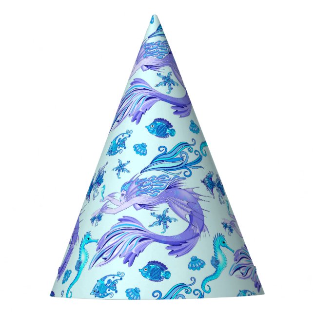 Mystic Mermaid Fairy Lila Creature Keramik Tile Partyhütchen (Vorderseite)