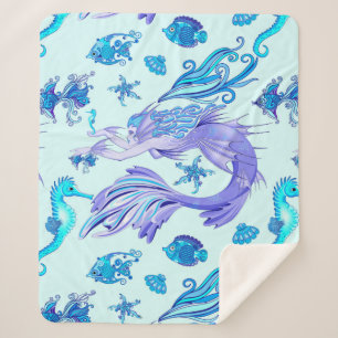 Mystic Mermaid Fairy Lila Creature Keramik Tile Sherpadecke