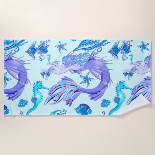 Mystic Mermaid Fairy Lila Creature Keramik Tile Strandtuch