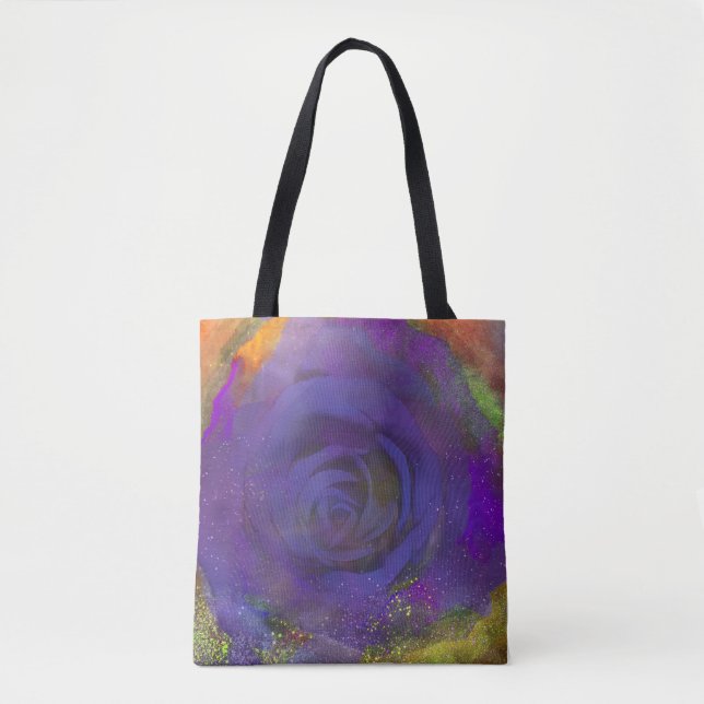 Mystic Midnight Rose Tote Bag Tasche (Vorderseite)