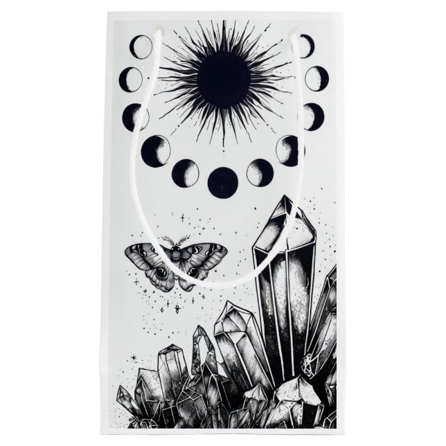 Mystic Moon Phases and Crystals  Kleine Geschenktüte (Vorderseite)