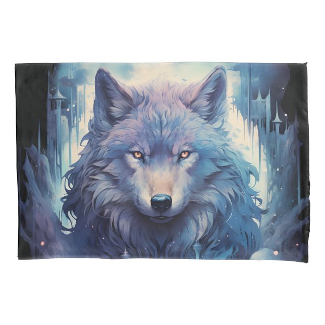 Mystic Moon Wolf Guardian Kissenbezug (Vorderseite)