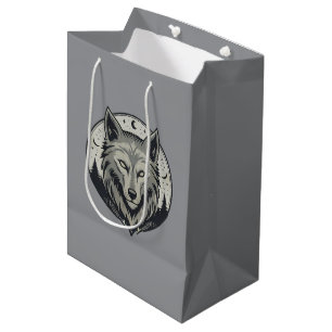 Mystic Moon Wolf Leiter Vintag Design Mittlere Geschenktüte