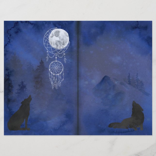 Mystic Moon Wolves Scrapbook Seiten (Vorderseite)